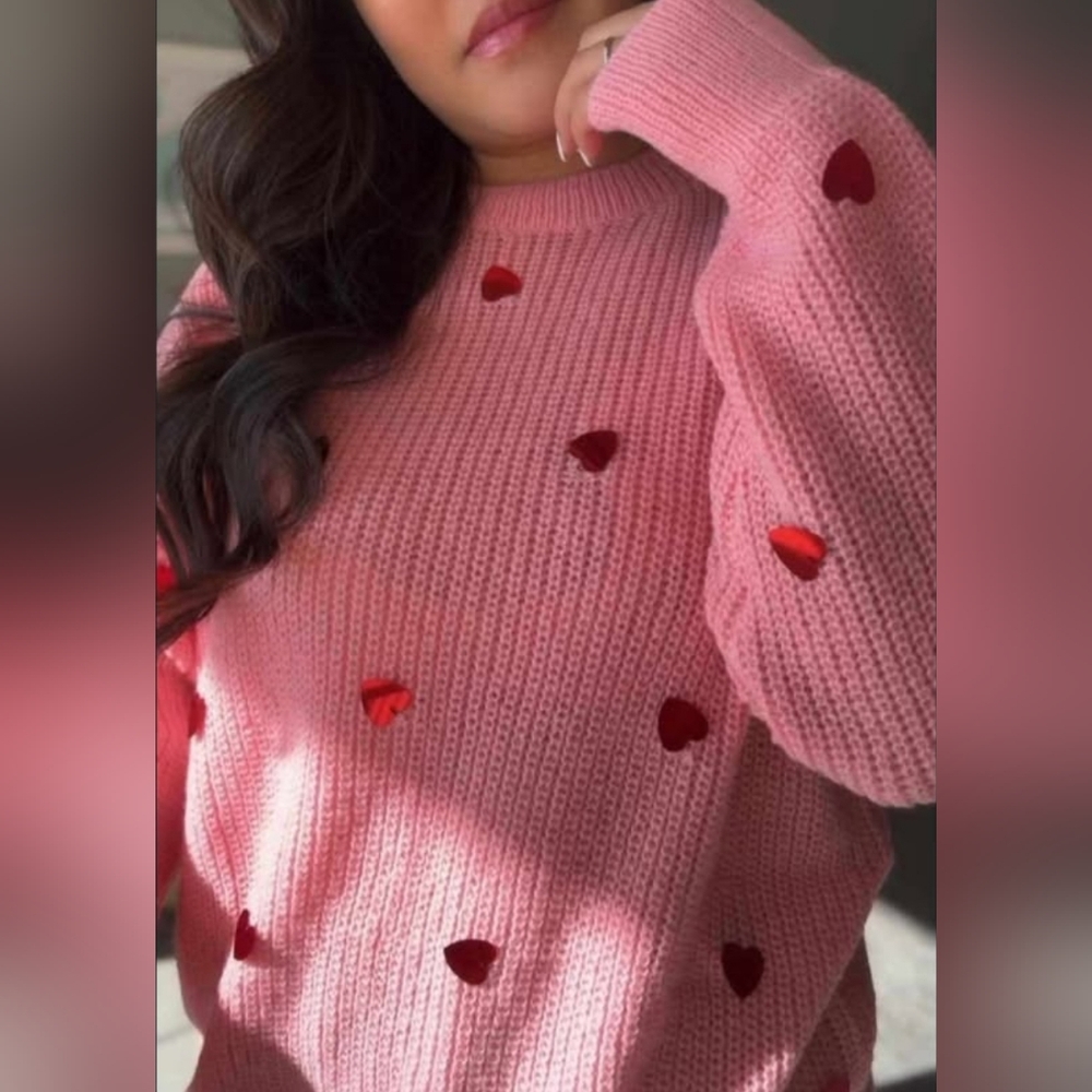 Pink Heart Sweater